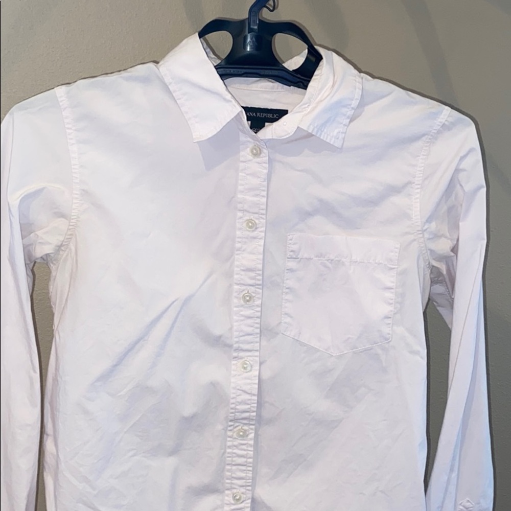 light pink Banana Republic button-down